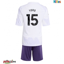 Camiseta Manchester United Leny Yoro #15 Visitante Equipación para niños 2025-26 manga corta (+ pantalones cortos)